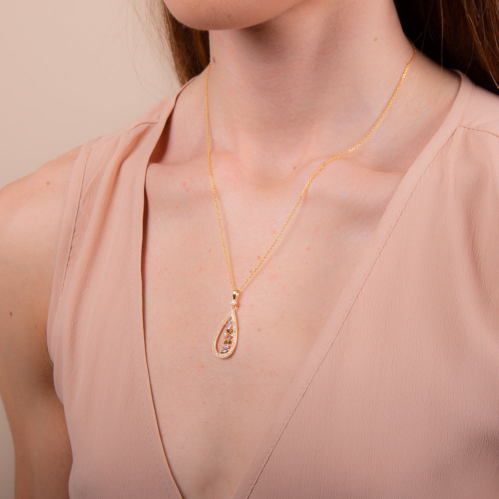 Tourmaline Gold Empress Necklace - H.AZEEM London