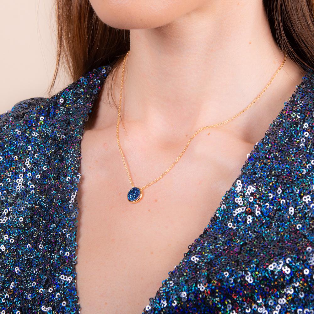 Elara's Gold Blue Necklace - H.AZEEM London