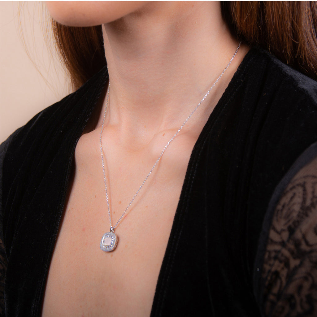 Sakura's Moon Rose Quartz Necklace - H.AZEEM London