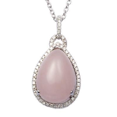 Pear Drop Rose Quartz Necklace