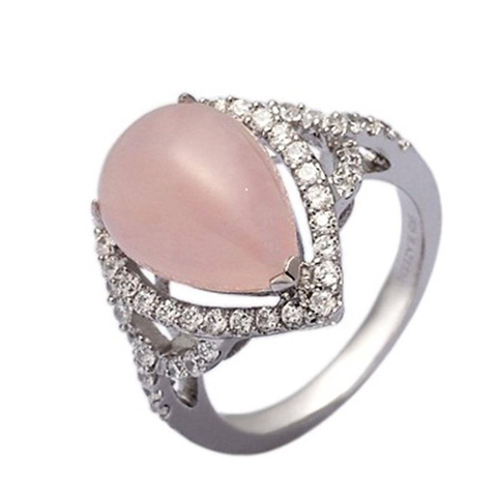 Pear Drop Rose Quartz Ring - H.AZEEM London