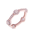 Rose Quartz Rose Gold Stacking Stone Ring - H.AZEEM London