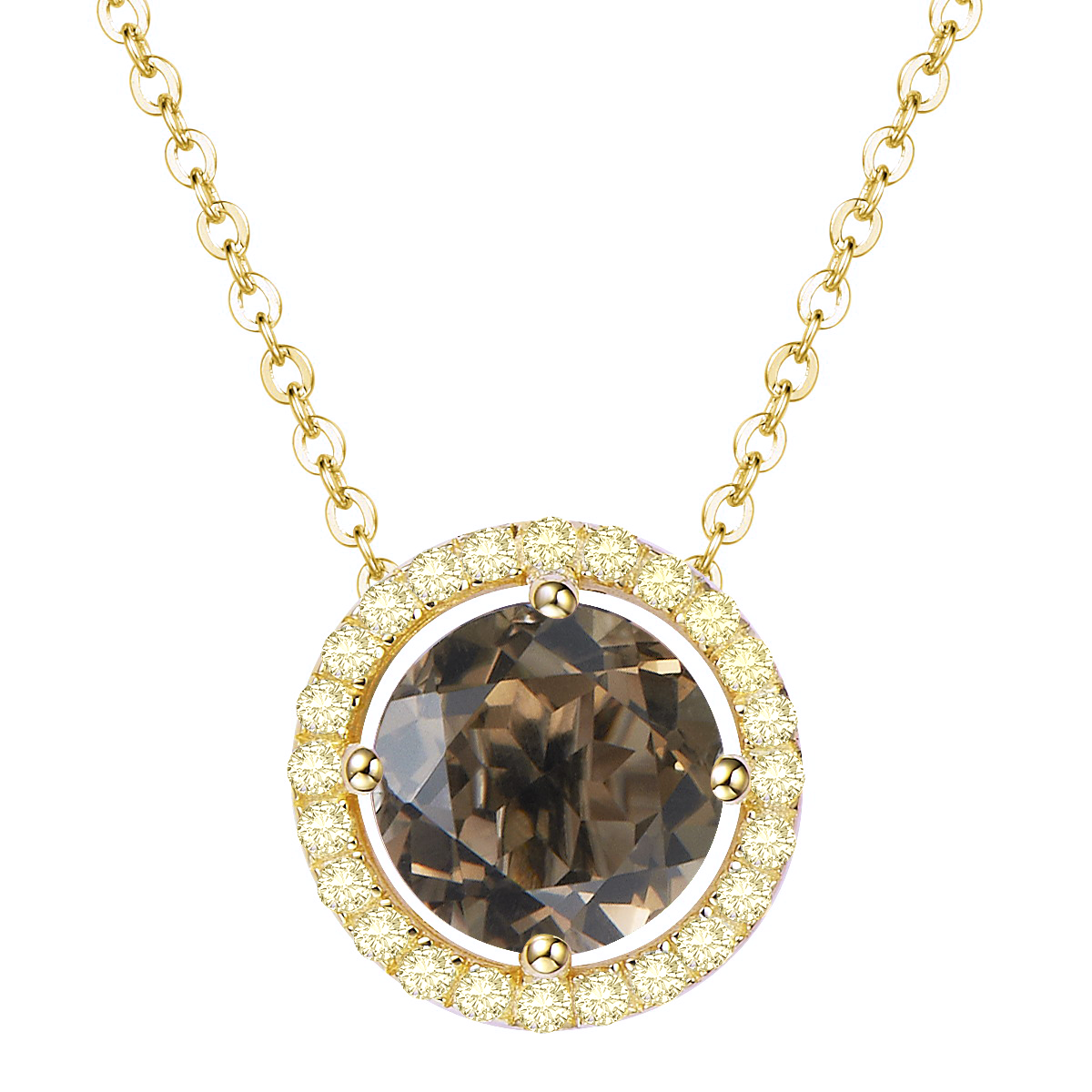 Royal Gold Smoky Quartz Necklace - H.AZEEM London