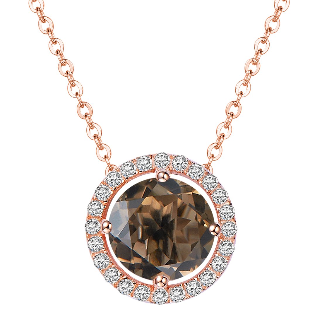 Royal Rose Gold Smoky Quartz Necklace