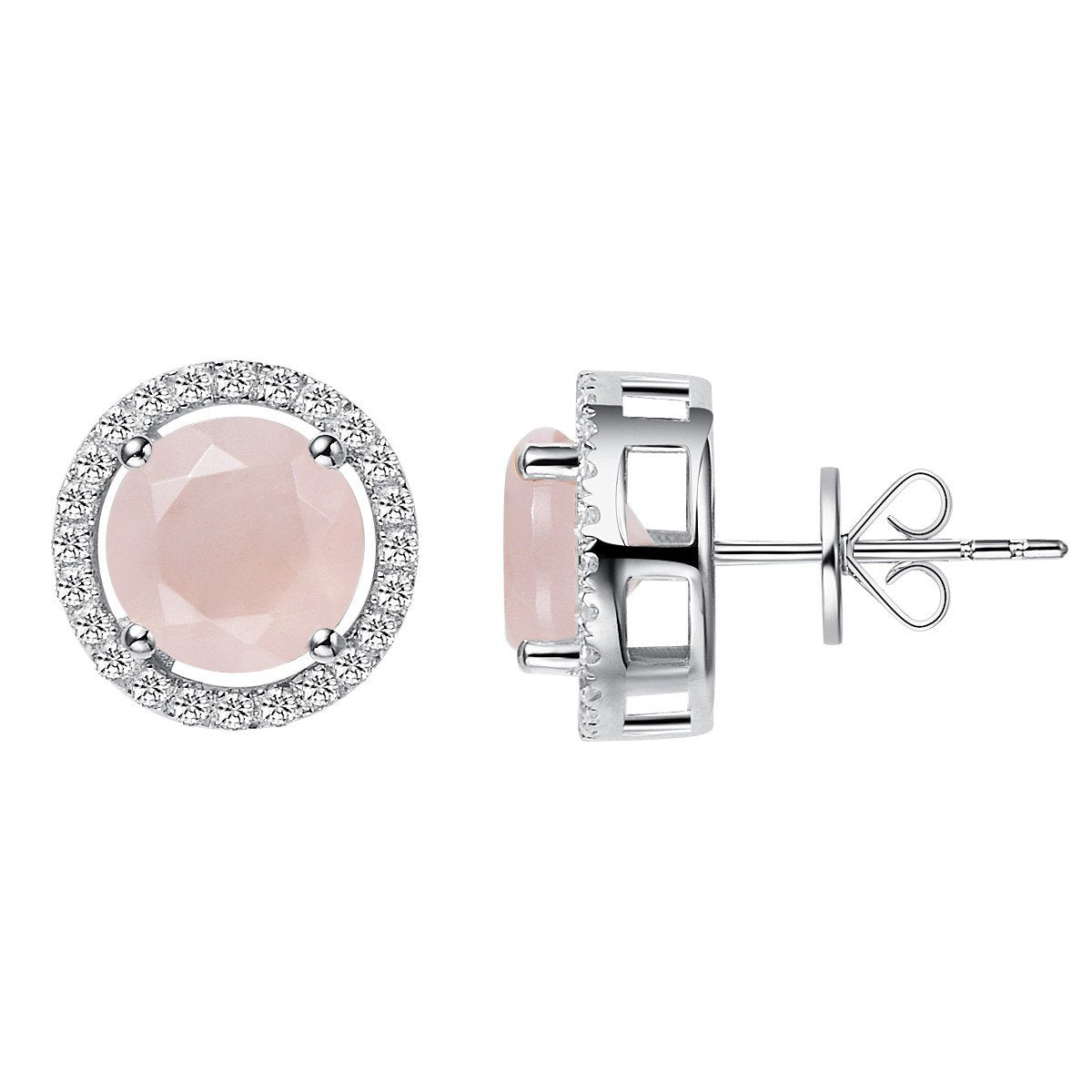 Royal Rose Quartz Earrings - H.AZEEM London