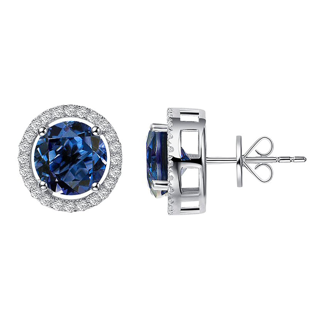 Royal Silver Sapphire Earrings - H.AZEEM London