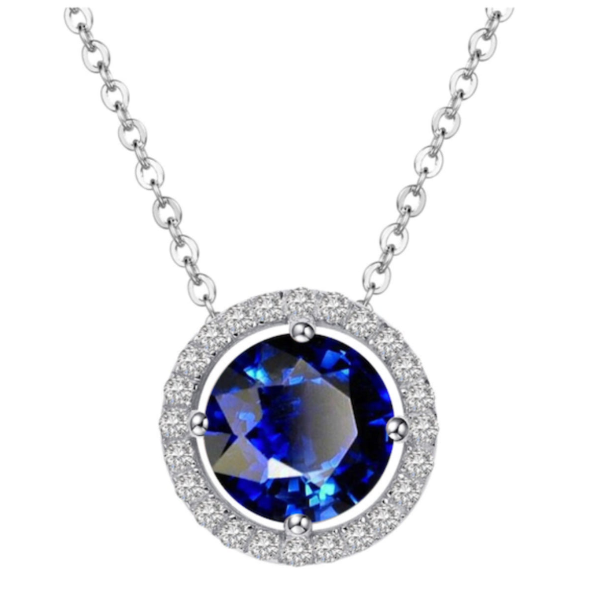 Royal Silver Sapphire Necklace - H.AZEEM London