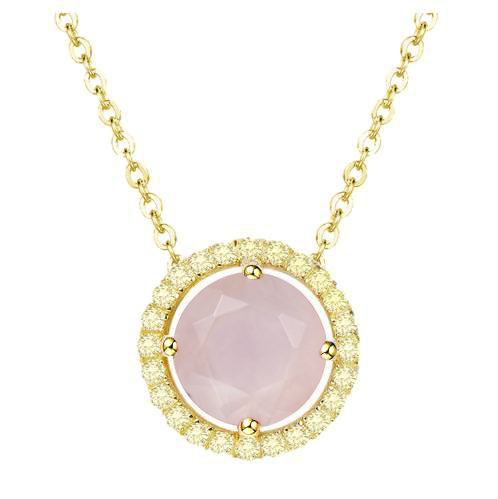 Royal Gold Rose Quartz Necklace - H.AZEEM London