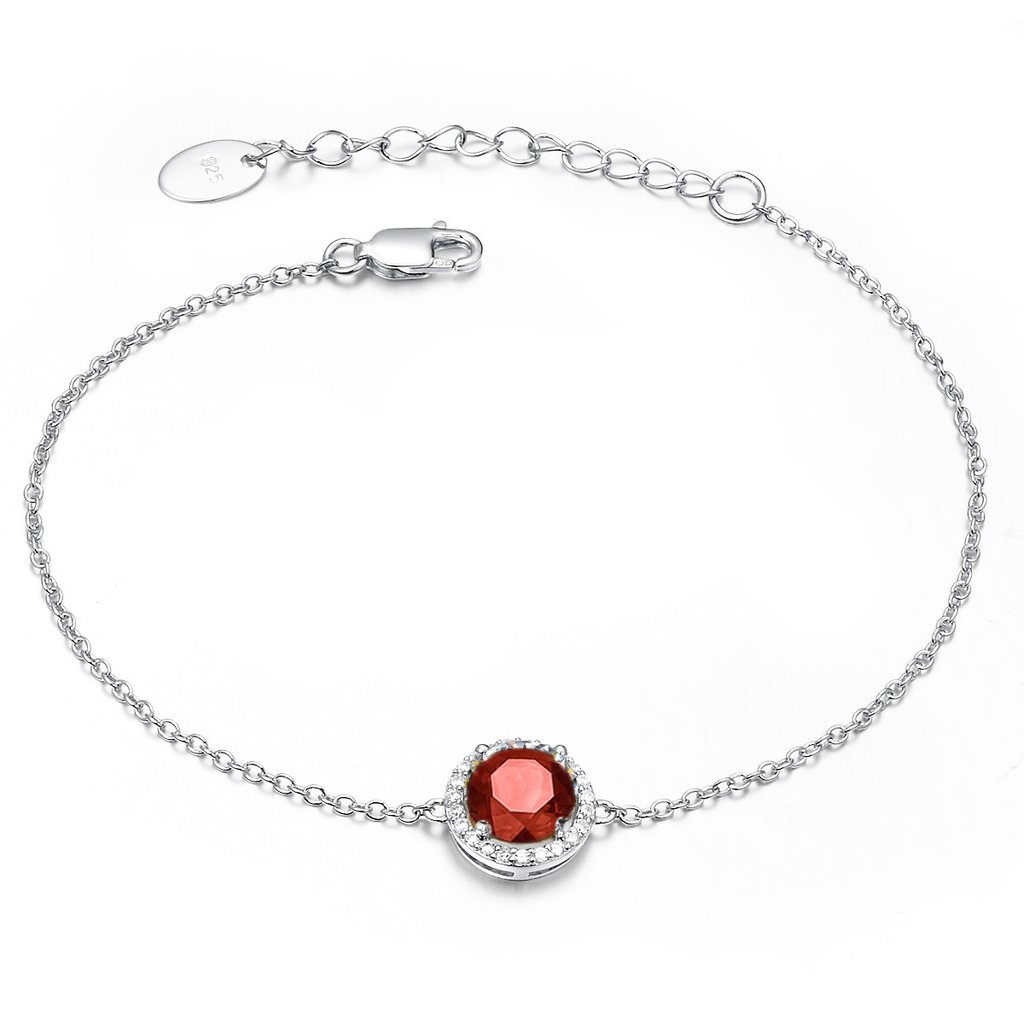 Royal Silver Garnet Bracelet - H.AZEEM London
