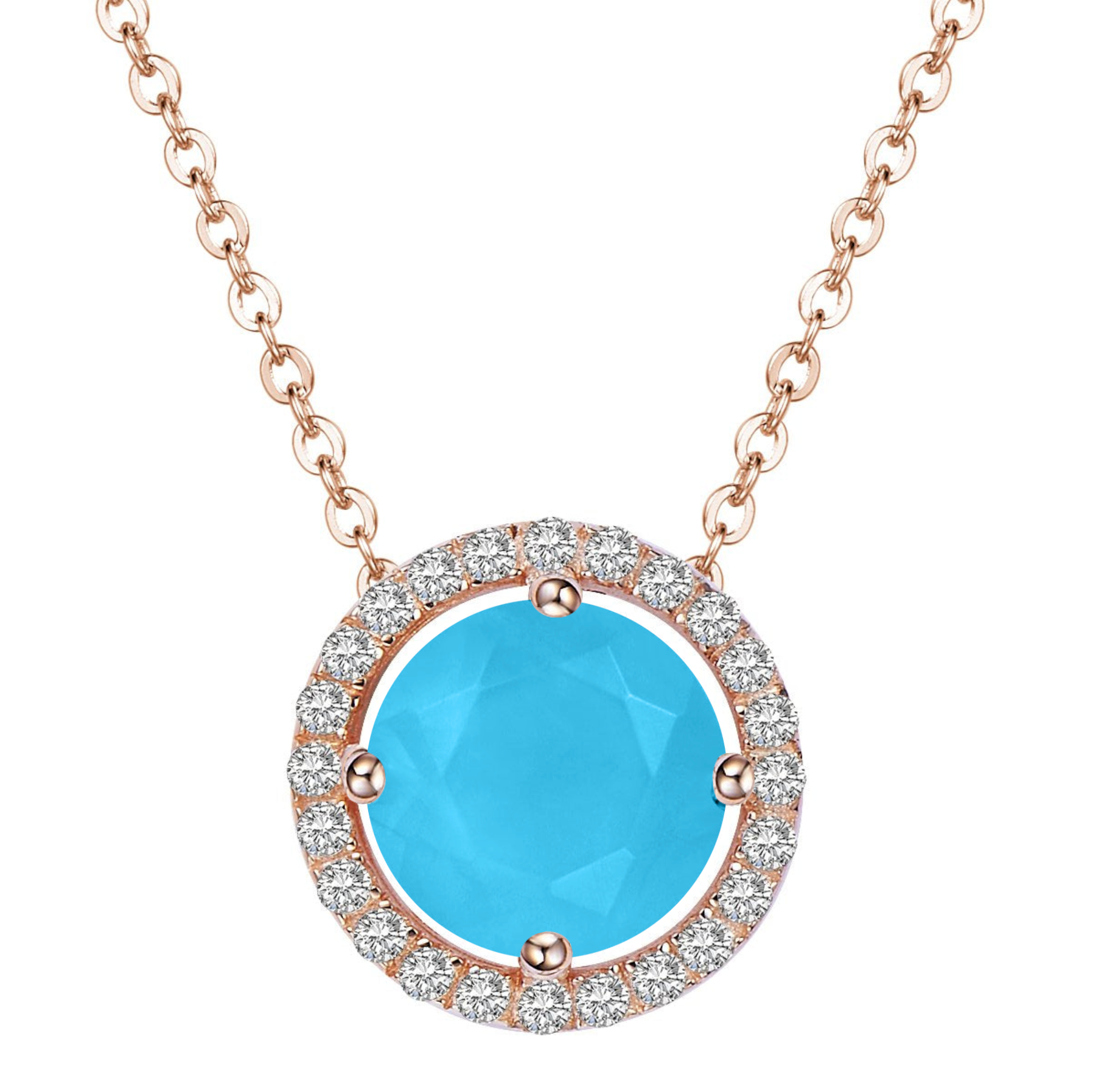 Royal Turquoise Rose gold necklace