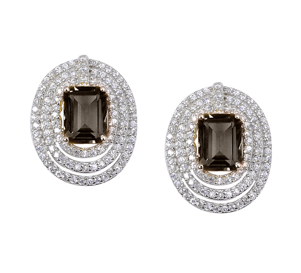 Stunning Smoky Quartz Earrings - H.AZEEM London