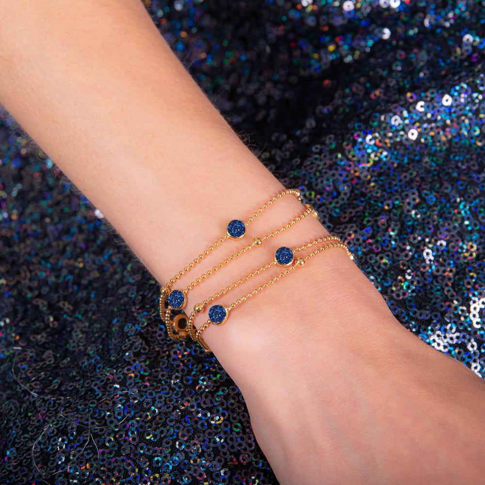 Elara's Gold Blue Bracelet - H.AZEEM London