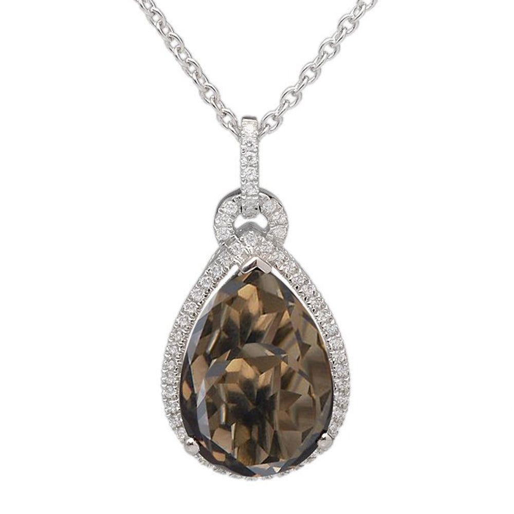 Pear Drop Smoky Quartz Necklace - H.AZEEM London