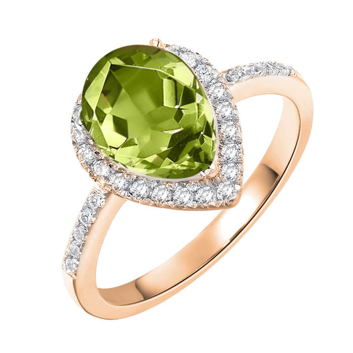 Luscious Peridot Rose Gold Ring