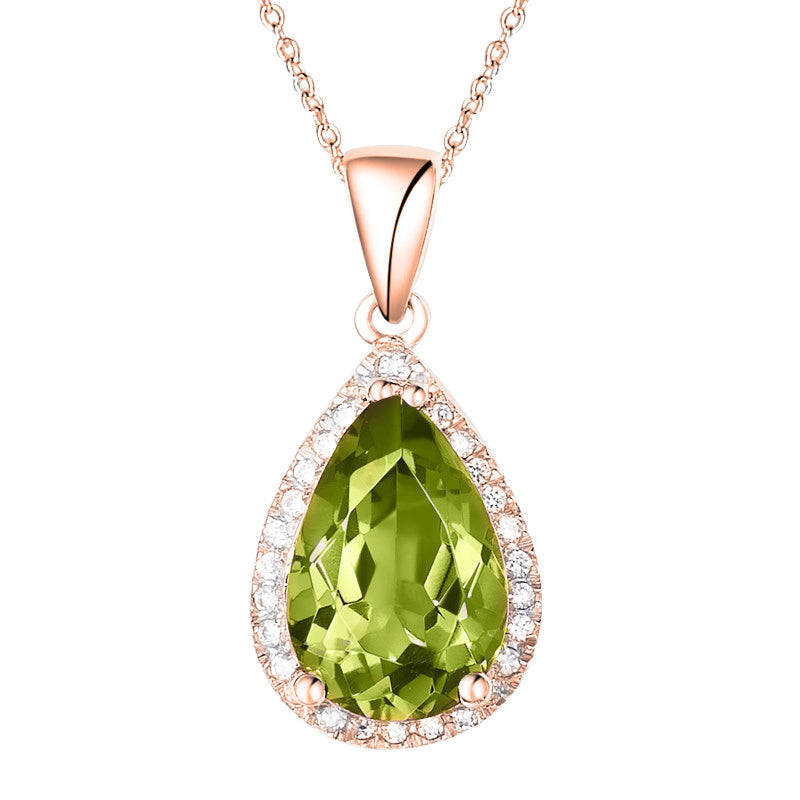 Luscious Peridot Rose Gold Necklace