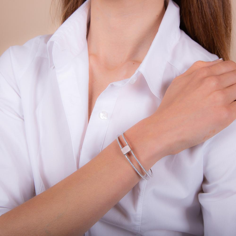 Sakura's Bridge Rose Quartz Bangle - H.AZEEM London