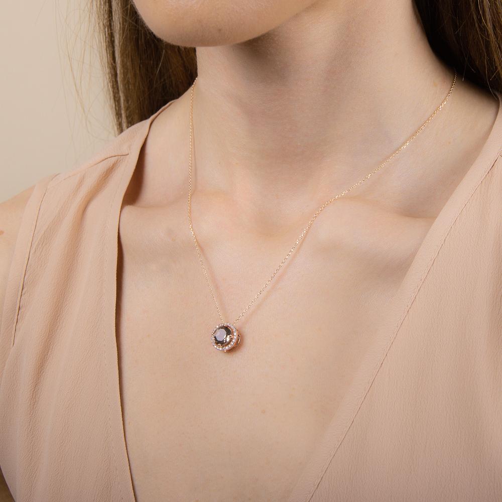 Royal Gold Smoky Quartz Necklace - H.AZEEM London