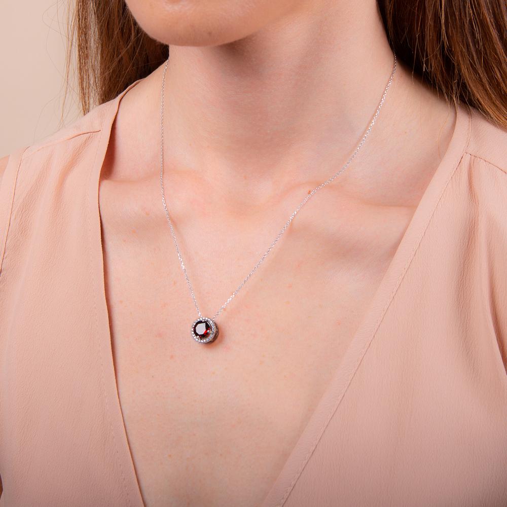 Royal Silver Garnet Necklace - H.AZEEM London