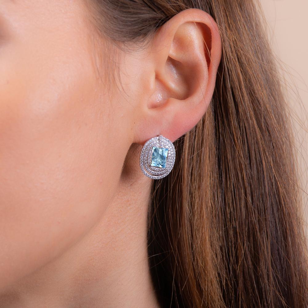 Stunning Blue Topaz Earrings - H.AZEEM London