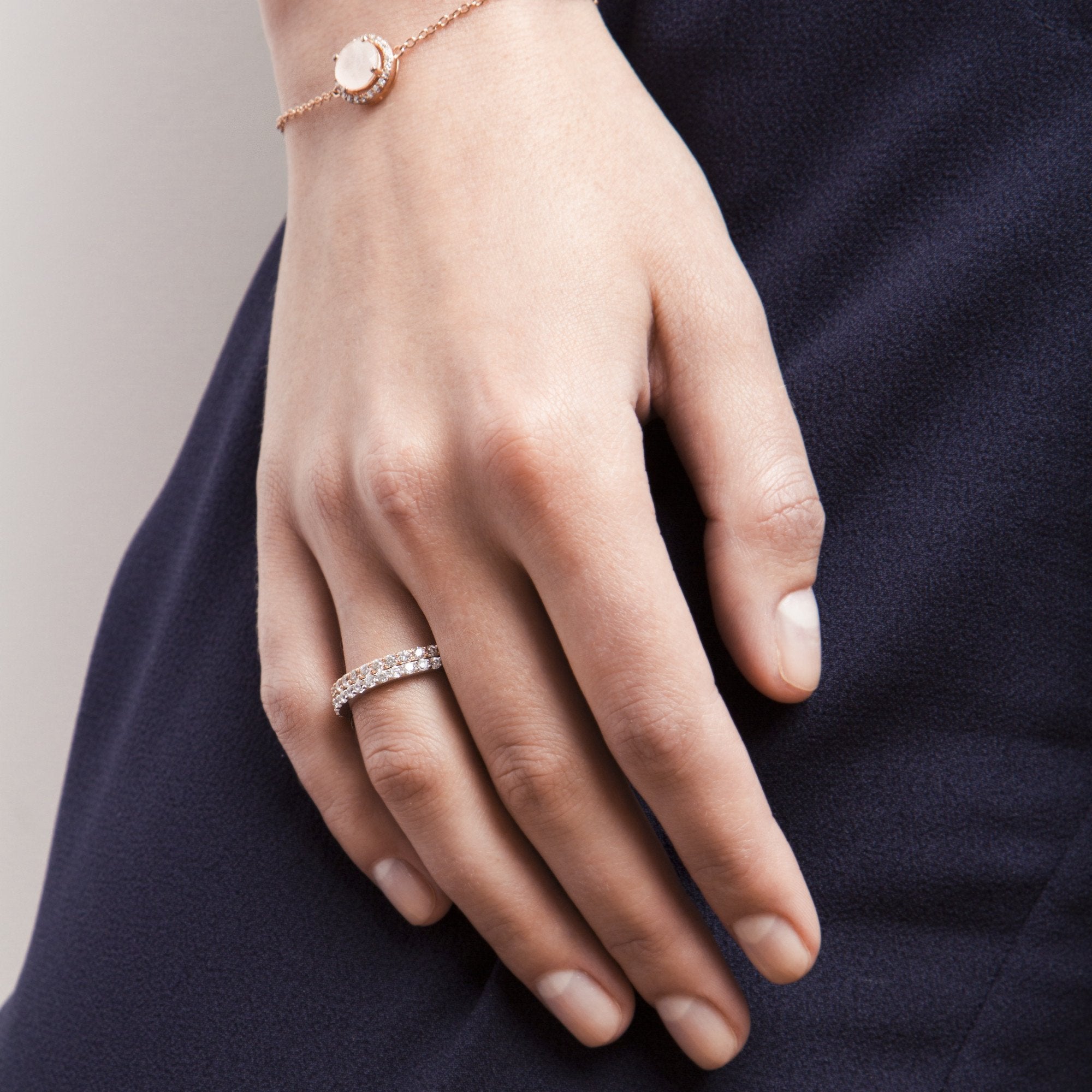 Rose Gold Single Stacking Ring - H.AZEEM London