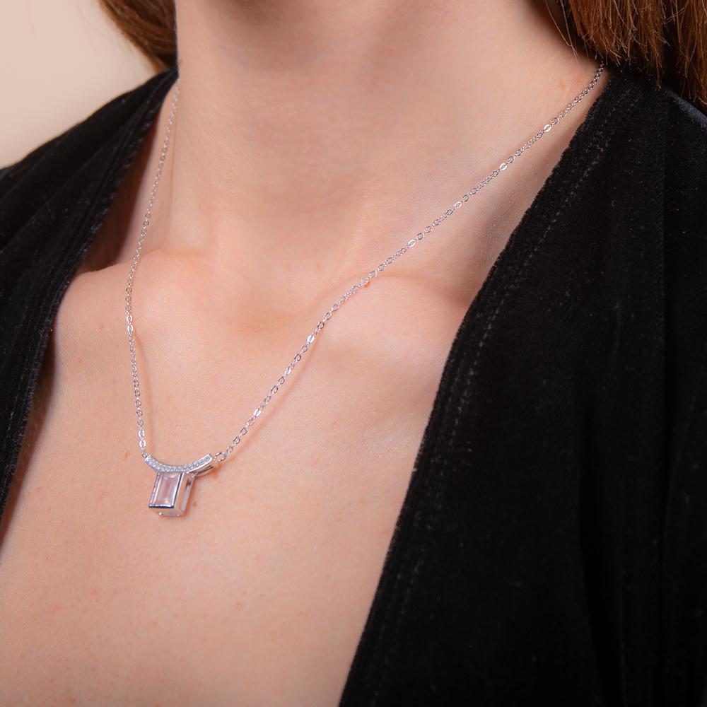 Sakura's Bridge Rose Quartz Necklace - H.AZEEM London