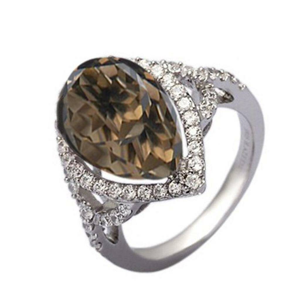 Pear Drop Smoky Quartz Ring