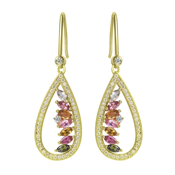 Tourmaline Gold Empress Earrings