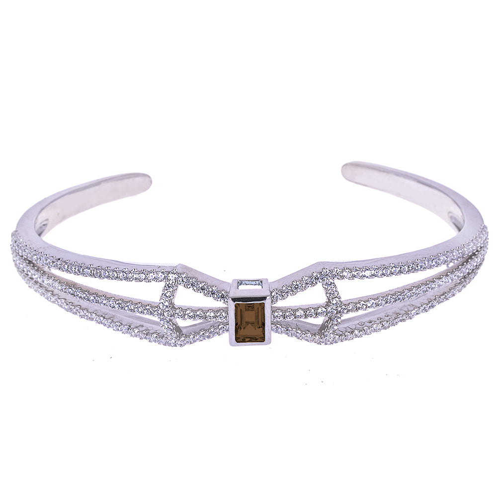 Sakura's Fan Smoky Quartz Bangle